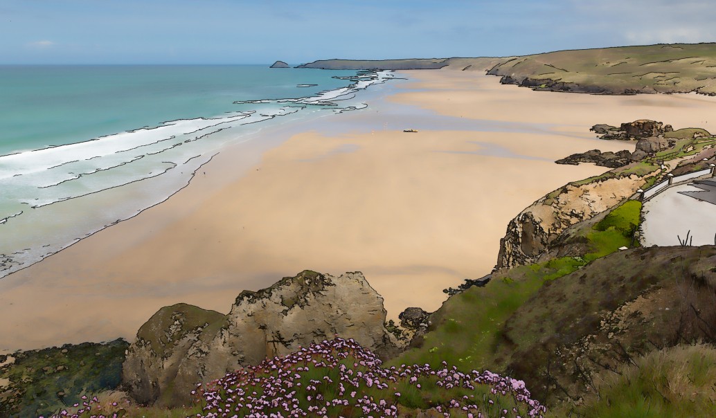 view of the beach at Perranporth Caravan Holidays