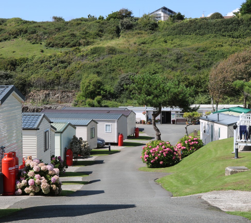 view of the caravans and park at Polzeath Beach Holiday Park