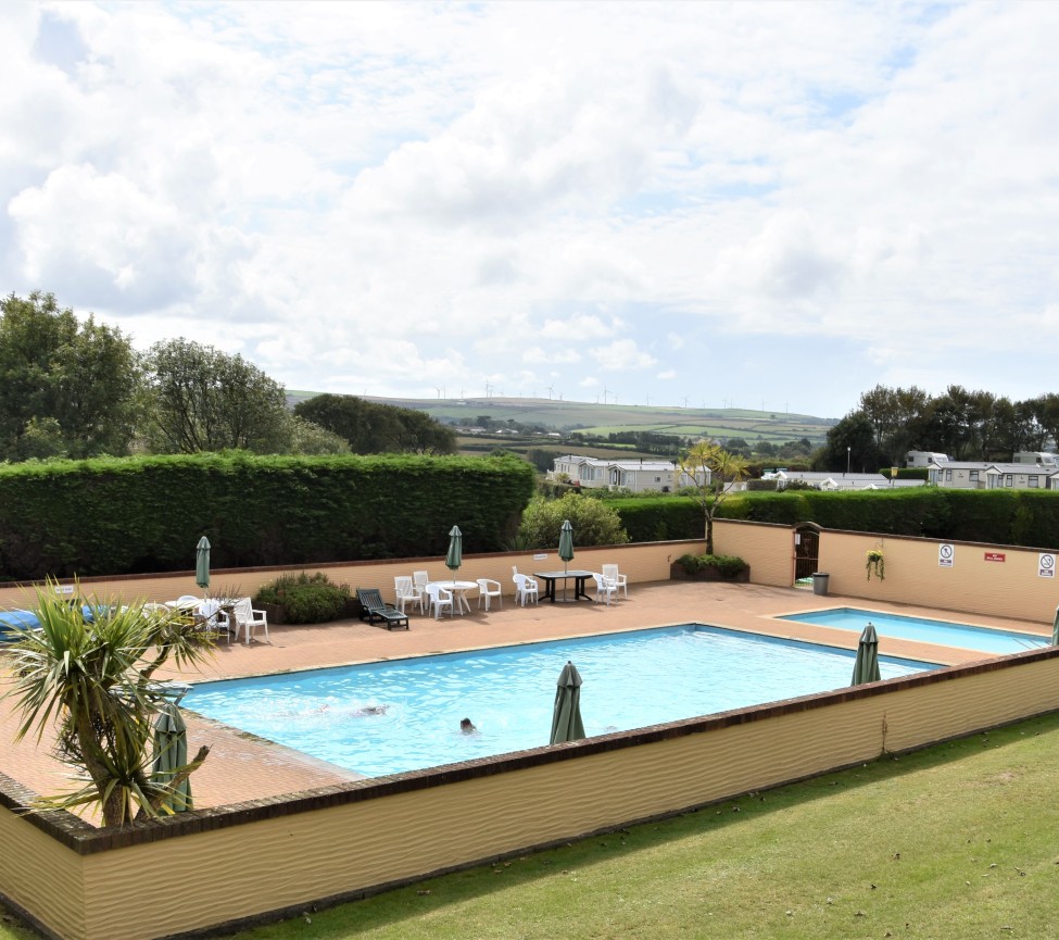 outdoor swimming pool at Trewince Farm Holiday Park