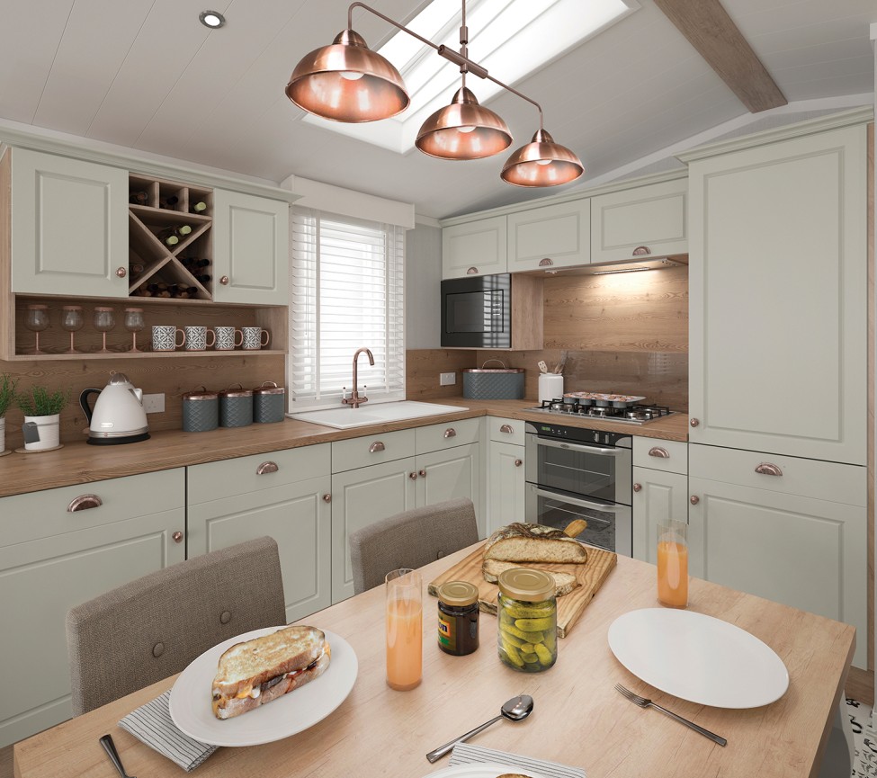 2024 Swift Vendee Lodge designer kitchen in this very large new lodge for sale
