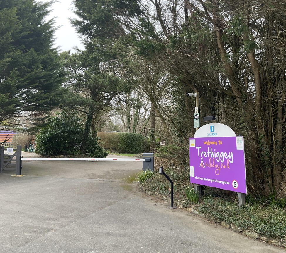view of the enterance at Trethiggey Holiday Park in Newquay