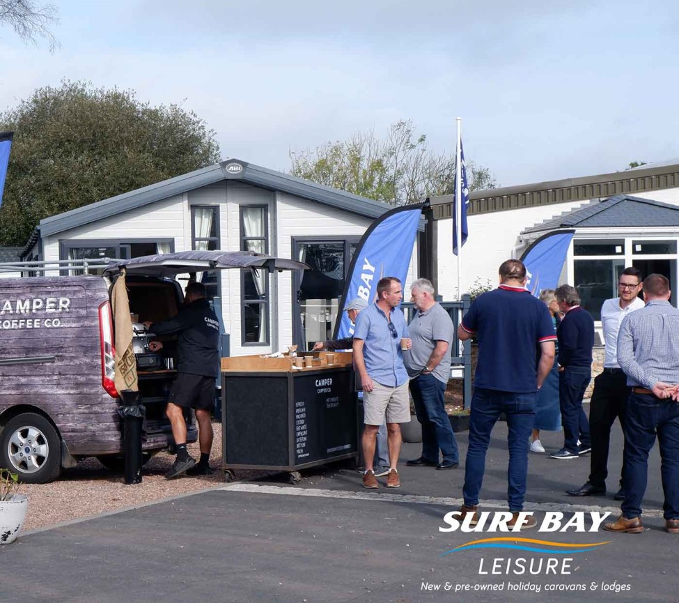 Surf Bay Leisure having a coffee at the show