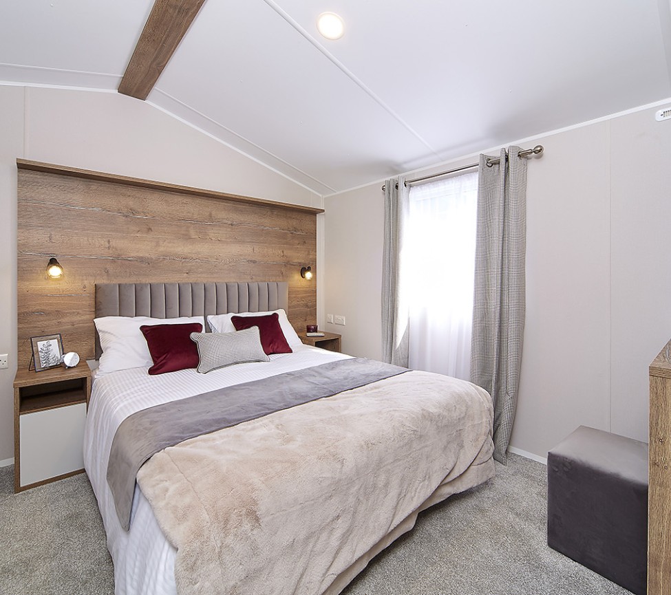 2024 Atlas Sahara static caravan main bedroom with dressing table
