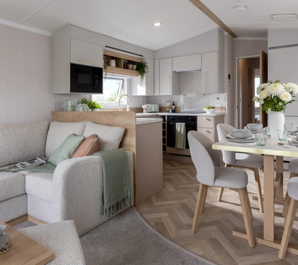 2026 Swift Burgundy Lounge and Dining Area