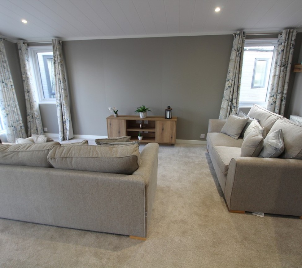 Victory Wisteria Lodge 2026 40 x 12 2 Beds Lounge With Two Sofas and TV Cabinet
