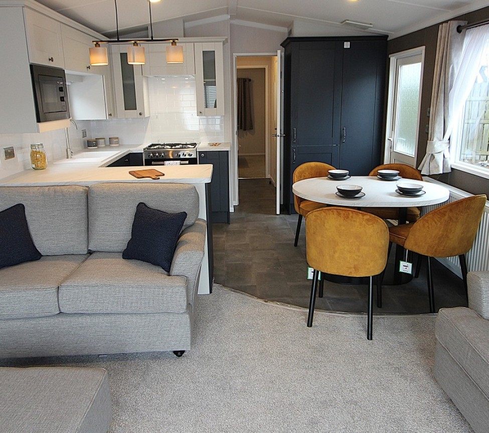 Swift Marguax 38 x 12 2 Beds open plan lounge kitchen & dining area