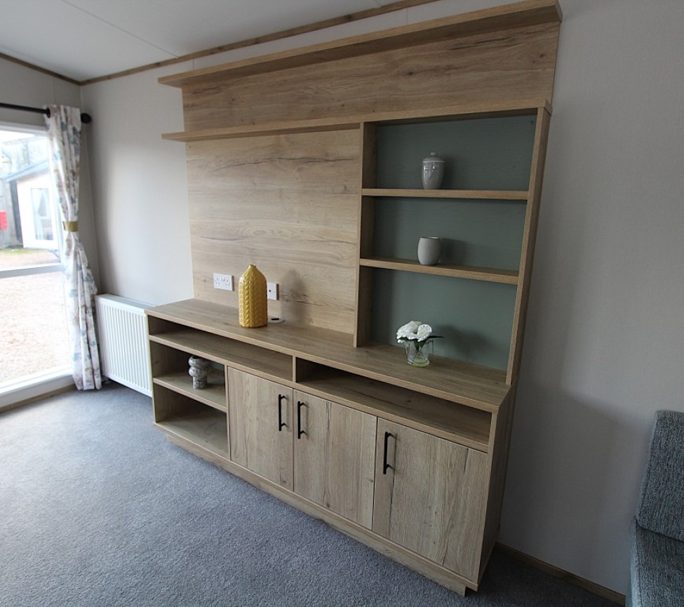 ABI Cowarth 2026 36 x 12 2 Beds Entertainment Unit With Open Shelving and Storage