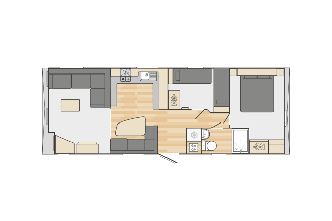 2024 Swift Burgundy 33x12 2 Bed floor plan