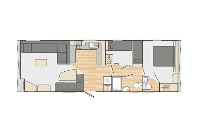 2024 Swift Burgundy 36x12 2 Bed floor plan