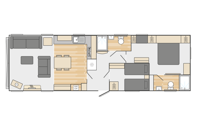 2024 Swift Vendee 40x12 2 Bed floor plan