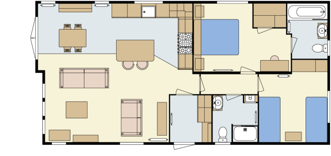 2024 Atlas Debonair Lodge 40x20 2 Bed  floor plan