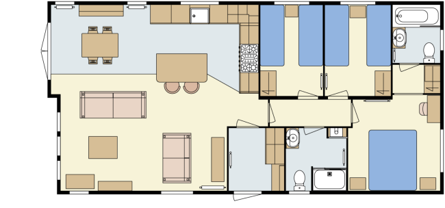 2024 Atlas Debonair Lodge 40x20 3 Bed floor plan