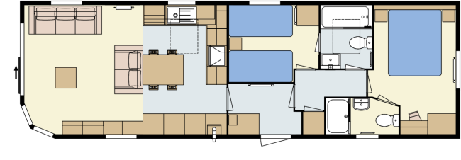 2024 Atlas Sherwood Lodge 41x13 2 Bed floor plan