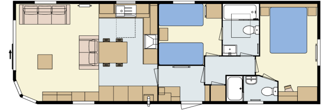 2024 Atlas Sherwood Lodge 41x14 2 Bed floor plan