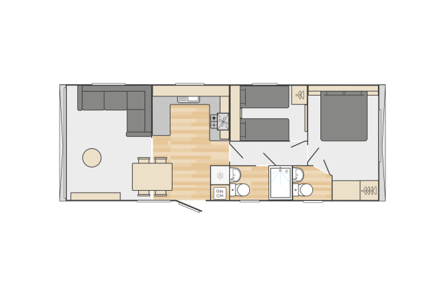2024 Swift Ardennes Scandi floor plan 32x12 2 bedrooms