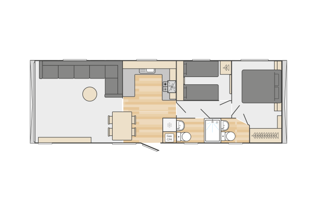 2024 Swift Ardennes Scandi floor plan 35x12 2 bedrooms