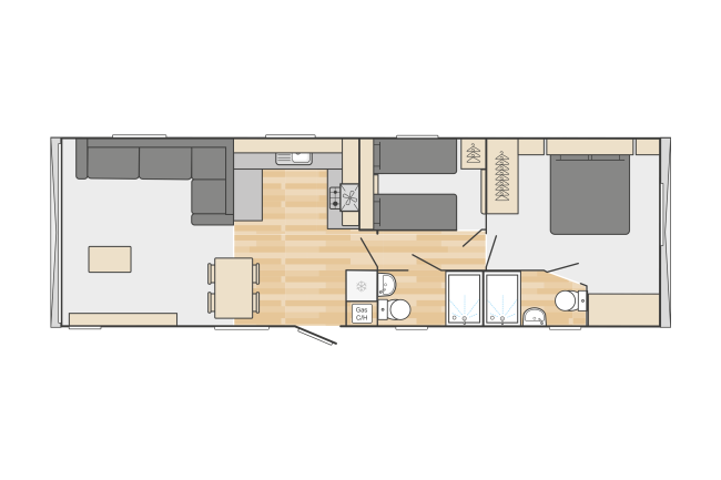 2024 Swift Ardennes Scandi ES floor plan 38x12 2 bedrooms