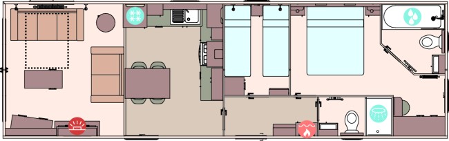 2024 ABI Beverley 39x12 2 bed Floor Plan