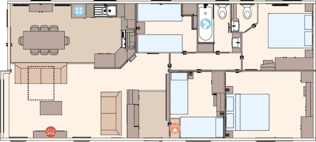 2024 ABI Kielder Exclusive 45x20 4 bedroom Floor Plan