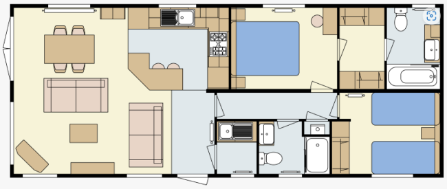 2024 Atlas Lilac Lodge 40x16 2 Bed floor plan