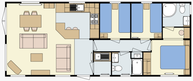 2024 Atlas Lilac Lodge 40x16 3 Bed floor plan
