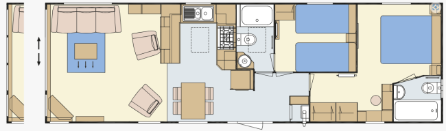 2024 Atlas Status 41x12'6" static caravan 2 bedroom floorplan
