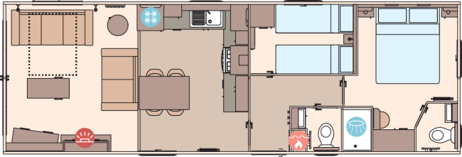 2026 ABI Beverley 36 x 12 2 Bed Floor Plan