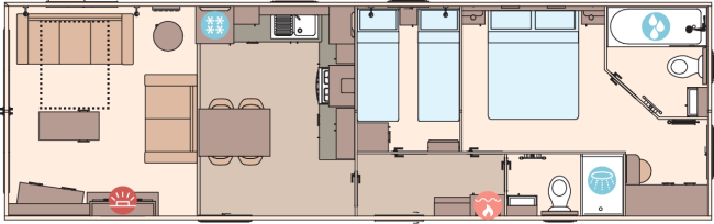 2026 ABI Beverley 39 x 12 2 Bed Floor Plan