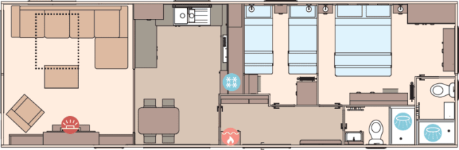 2026 ABI Langdale 40 x 13 2 Bedroom Floor Plan