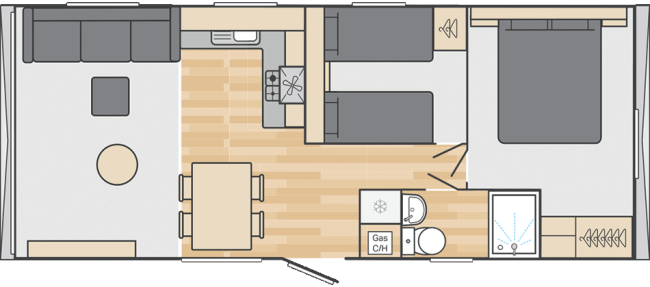 2026 Swift Burgundy 29 x 12 2 Bed Floor Plan