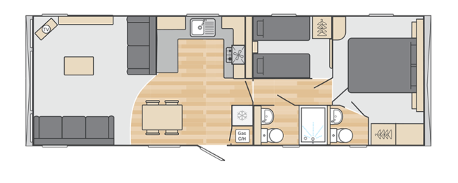 2026 Swift Margaux 35 x 12 - 2 Bed Floor Plan