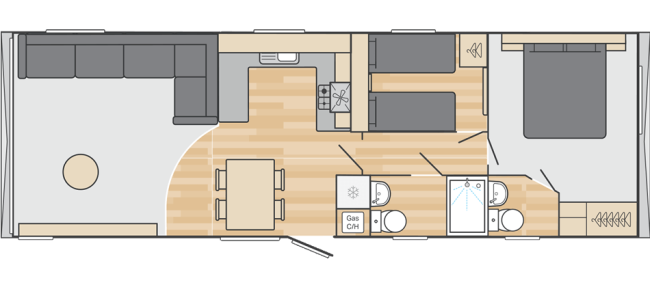 2026 Swift Burgundy 36 x 12 2 Bed Floor Plan