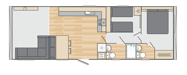 2026 Swift Morlaix 36 x 12 - 2 Bed Floor Plan