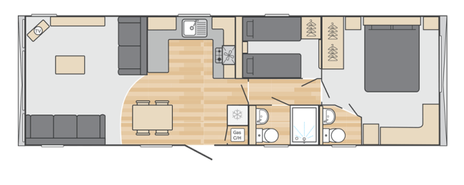 2026 Swift Margaux 38 x 12 - 2 Bed Floor Plan