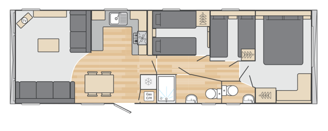 2026 Swift Margaux 38 x 12 - 3 Bed Floor Plan