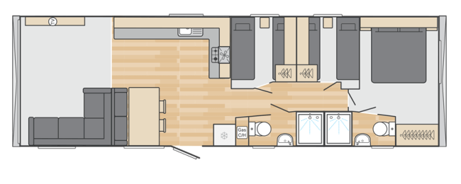 2026 Swift Morlaix ES 40 x 12 - 3 Bed Floor Plan
