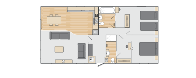 2026 Swift Montreal Lodge 40 x 20 - 2 Bed Floor Plan