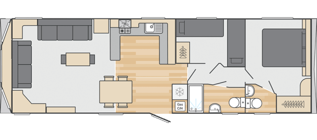 2026 Swift Provence Bay 38 x 12 - 2 Bed Floor Plan