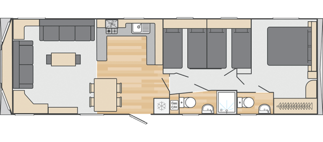 2026 Swift Provence Bay 39 x 12 - 3 Bed Floor Plan