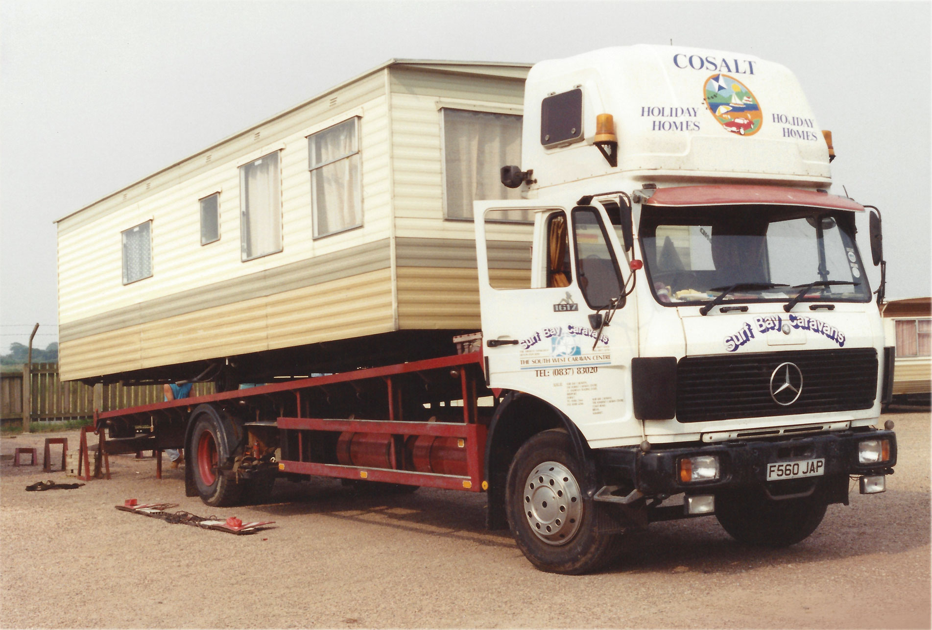 transporting a static caravan in 1990
