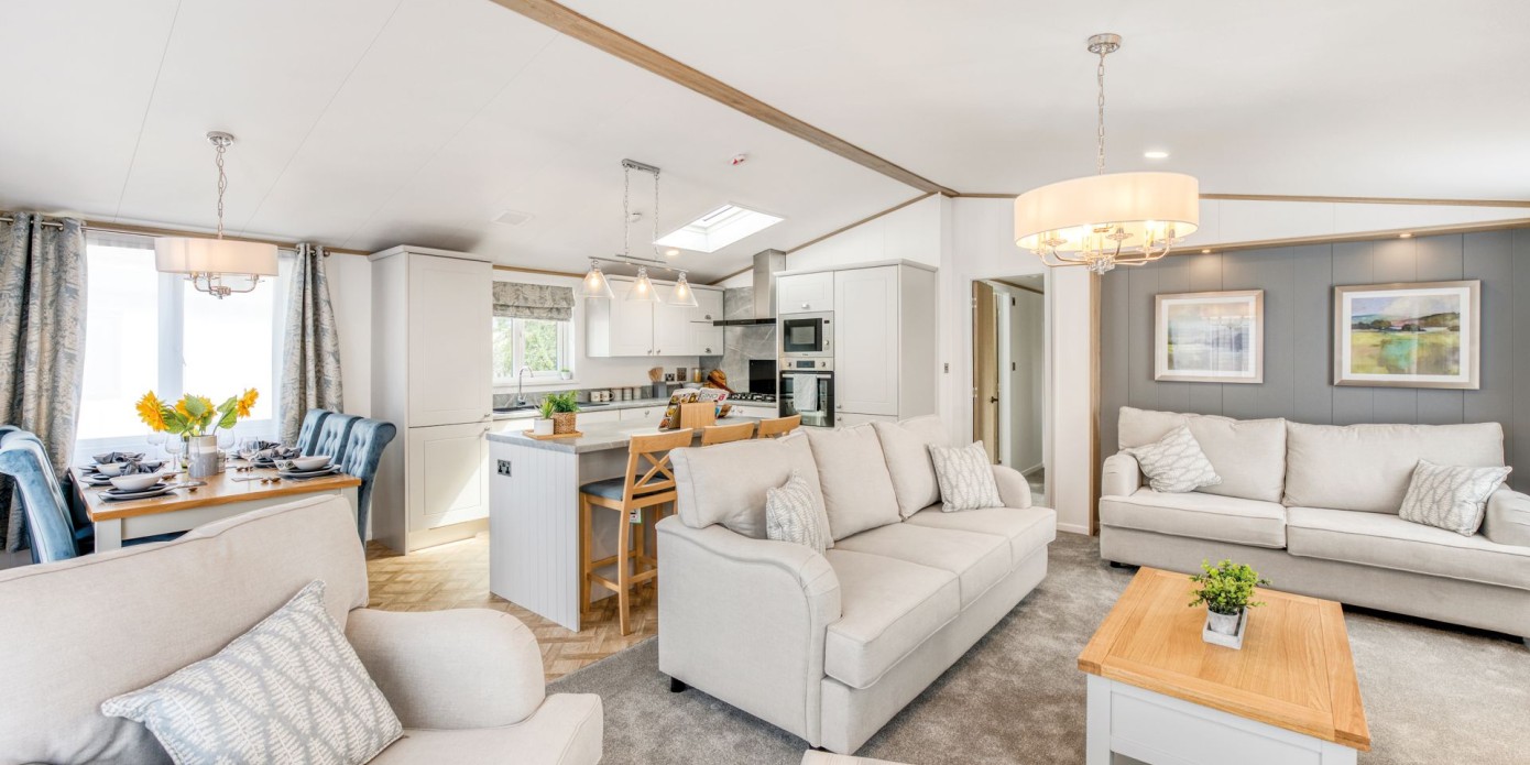 lounge and dining area in the 2025 Atlas Laburnum Lodge 