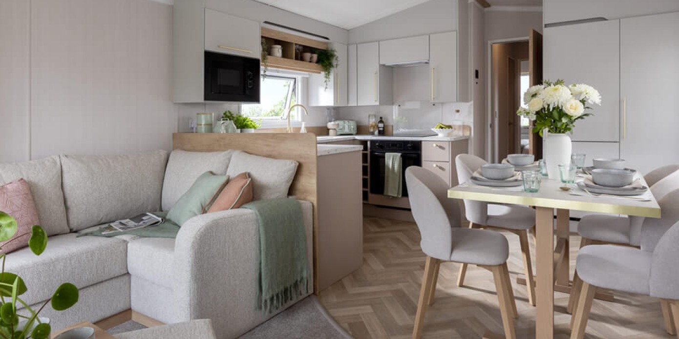 2026 Swift Burgundy Lounge and Dining Area