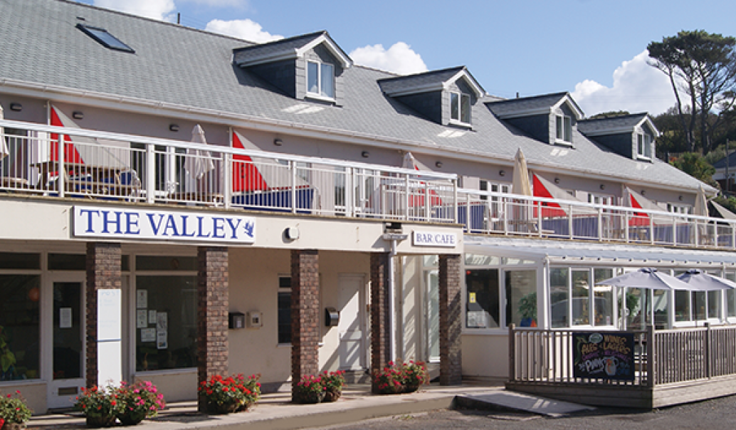 Valley Caravan Park reception area in Polzeath