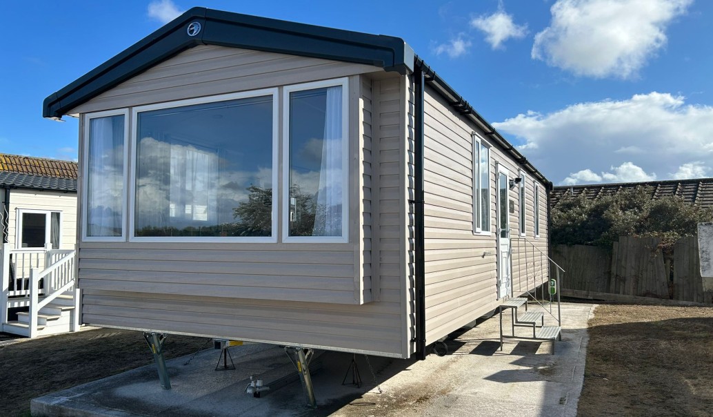 Exterior Front View of the 2025 Swift Loire 32 x 10 - 2 Bed Caravan