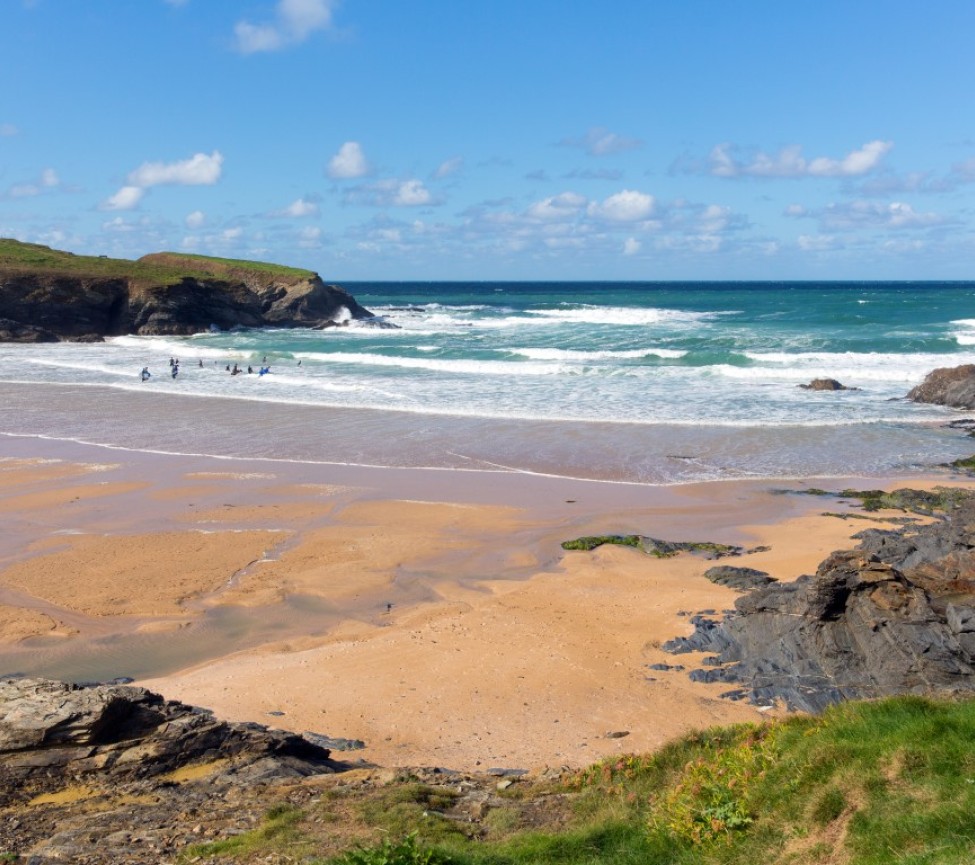 view of the beach at Treyarnon Bay Caravan Park