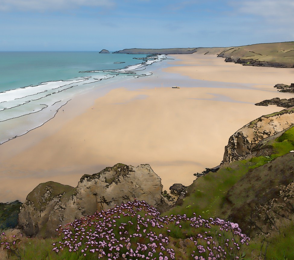 view of the beach at Perranporth Caravan Holidays