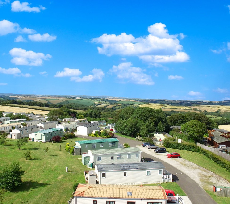 view from the air of Oaklands Park near Looe