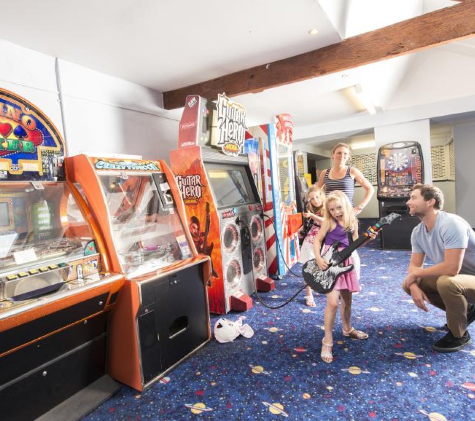 amusement arcade at Widemouth Bay Caravan Park
