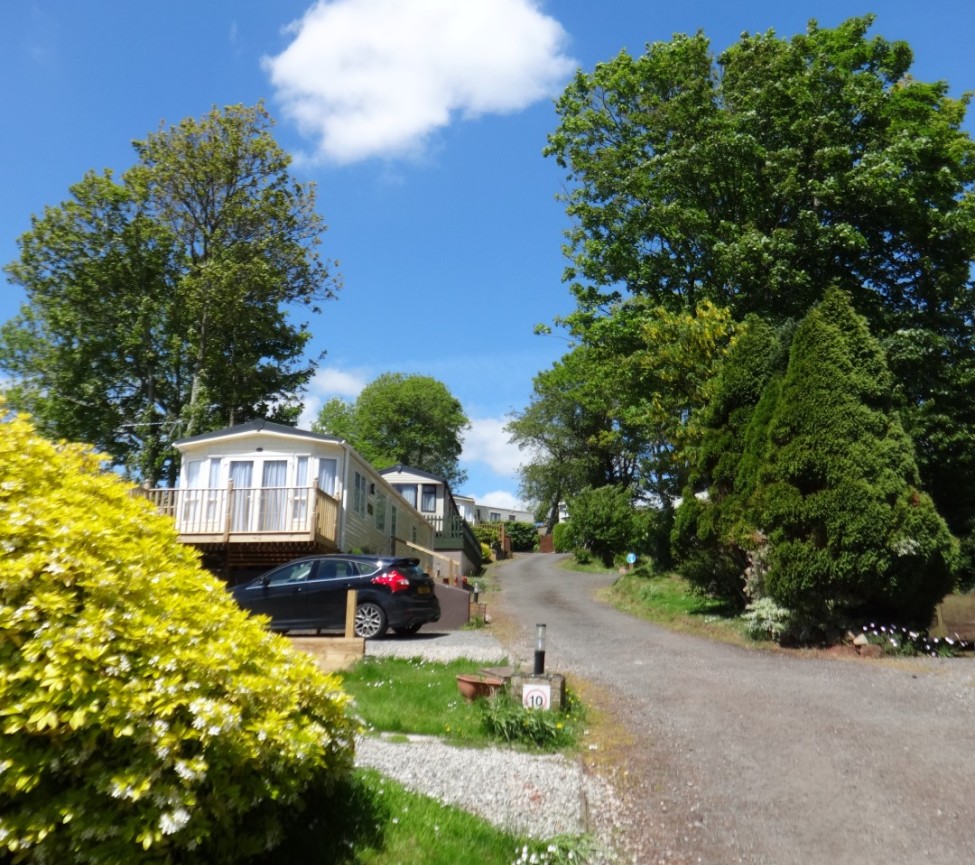 Nichols Nymett Caravan Park view of our caravans