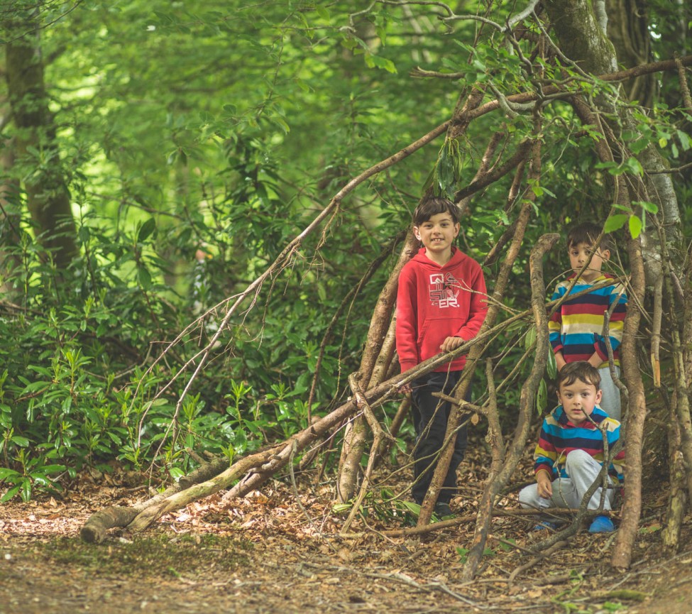 Den building on holiday in Devon